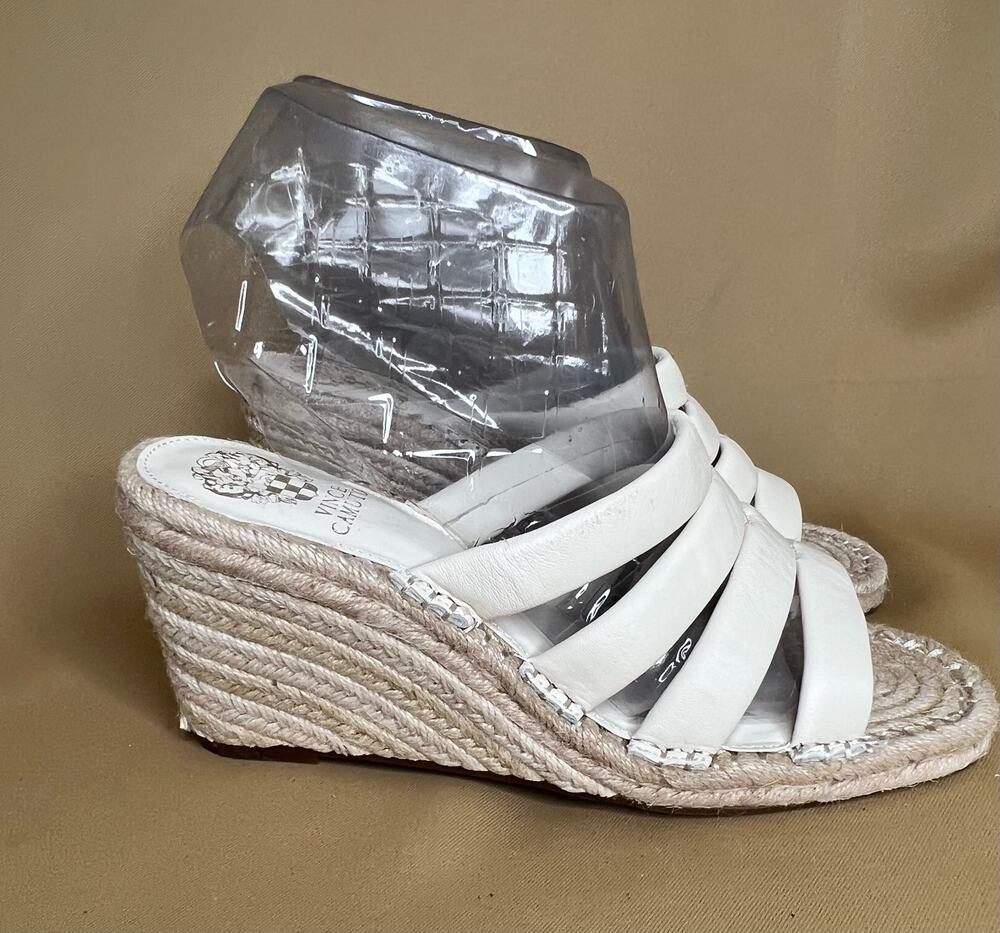 Vince Camuto Molisana Cream Espadrille Wedge Sandal 9.5 New